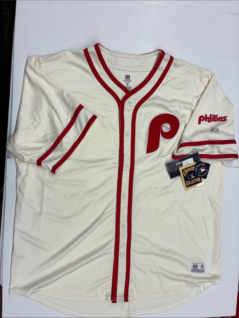 NEW Cooperstown Collection MLB Phillies Baseball Jersey Size 2XL